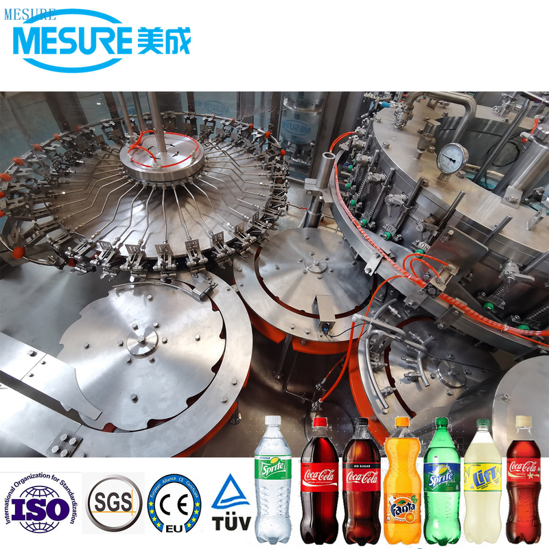  Llenado automático de enjuague con bebida carbonatada con límite 3 en 1 línea de producción de bloques mono