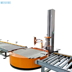 Máquina de envoltura de envoltura de película de paleta de paleta de giraduras automáticamente en línea