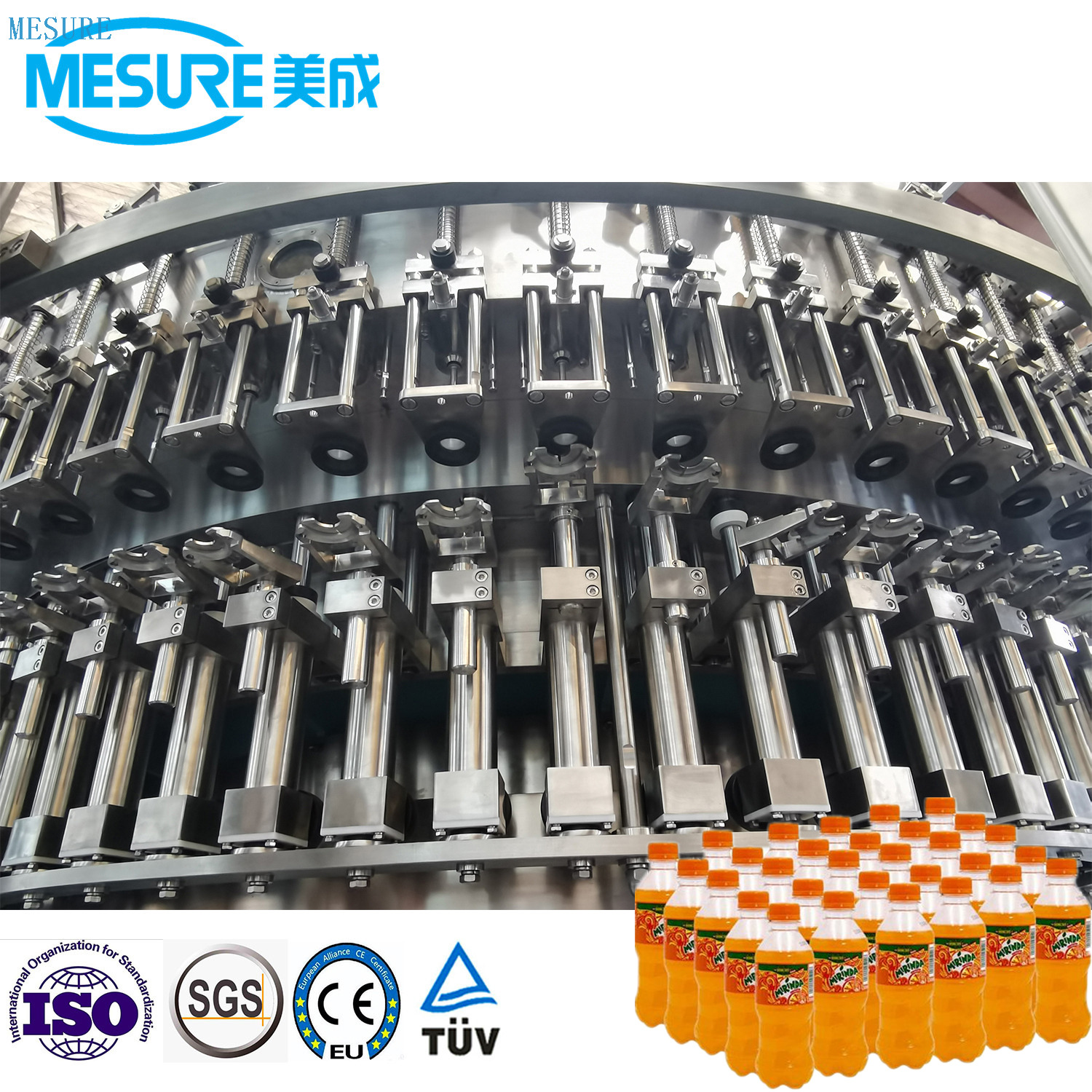 Línea de llenado CSD de botella de PET de alta velocidad de 15000bph a alta velocidad 