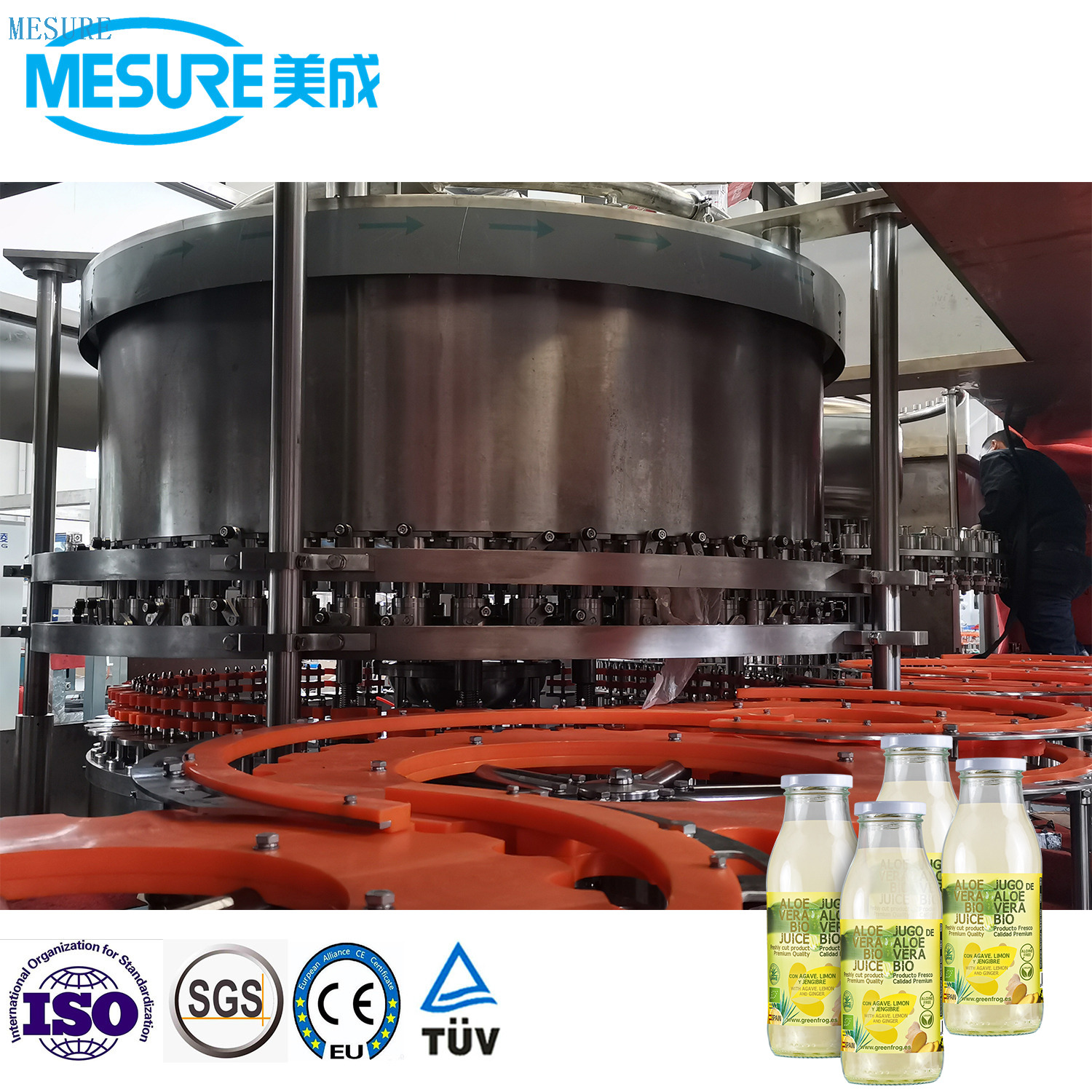 Machina de jugo de pulpa de botella de vidrio de 8000bph 