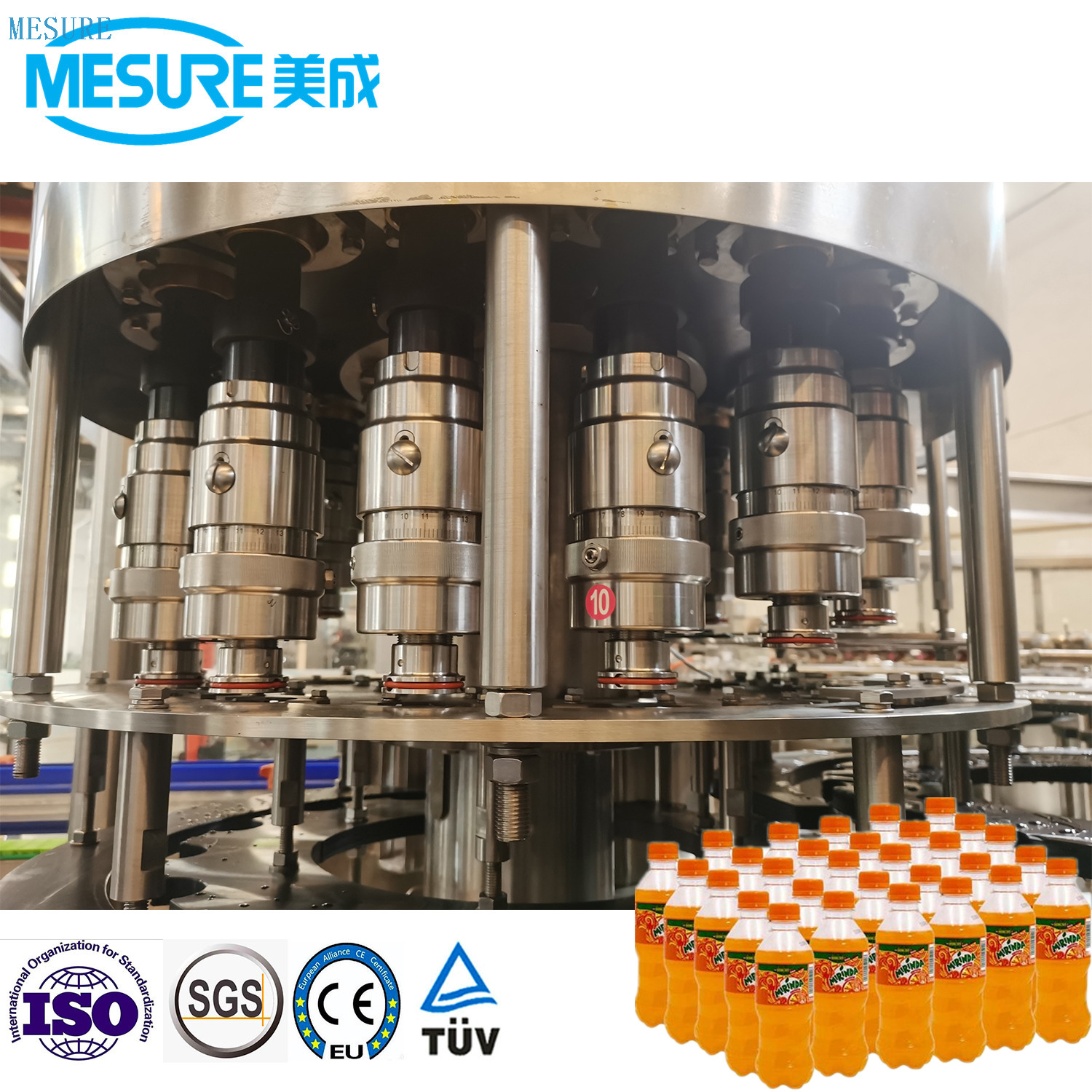 Línea de llenado CSD de botella de PET de alta velocidad de 15000bph a alta velocidad 