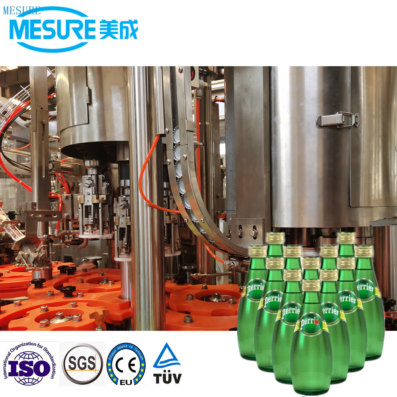 Máquina de llenar de bebida carbonatada eficiente de botella de vidrio