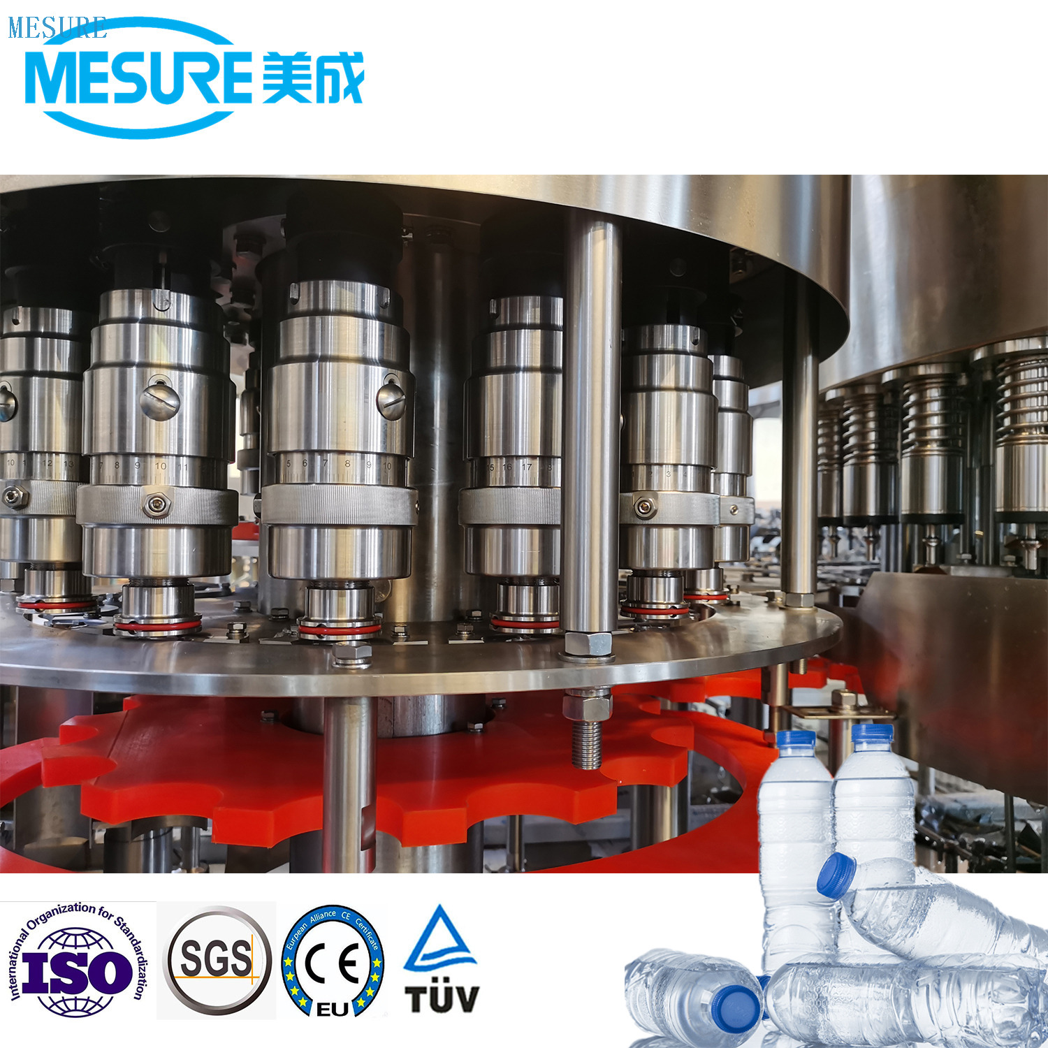 Máquina de llenado de agua de botella de mascotas con fabricación de máquina de llenado 3 en 1 de alta velocidad