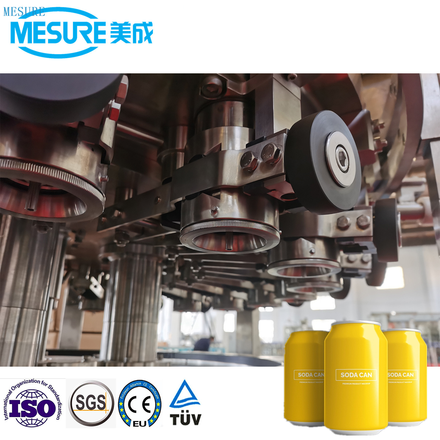 Línea de llenado de lata carbonatada compacta para pequeñas empresas, configuración ajustable